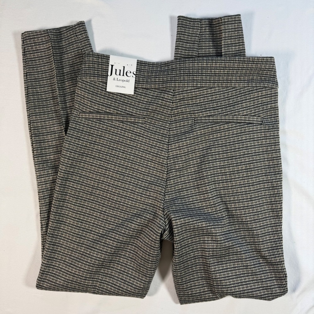 Jules & Leopold Houndstooth Leggings Brown Black Plaid Slim Pants JQ26566CHU New - Picture 11 of 12